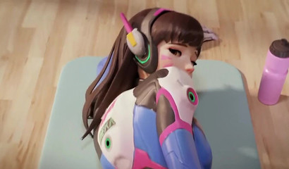 Beautiful 3D Overwatch hottie D.Va pounded sideways