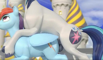 Slutty 3D Rainbow Dash pounded hard from behind