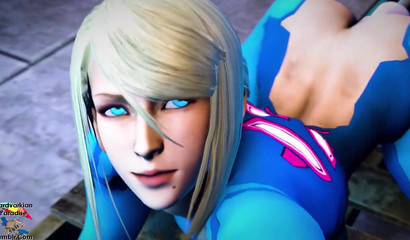 3D Samus Aran hosts huge alien dicks