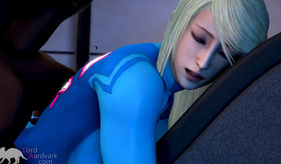 3D Samus Aran hosts huge alien dicks
