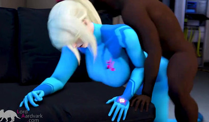 3D Samus Aran hosts huge alien dicks