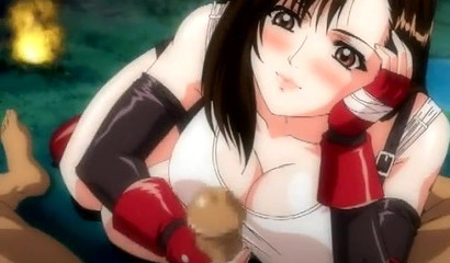 POV Tifa Lockhart glues her mouth to clean big hose