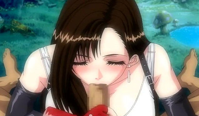 POV Tifa Lockhart glues her mouth to clean big hose