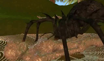 Fit 3D lesbian captured and ingested by a big spider