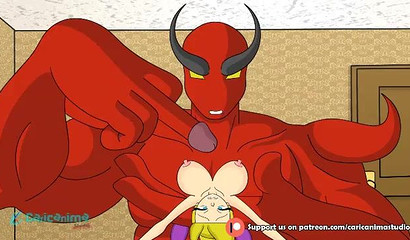 My favorite nanny taking care of a devil's monster cock