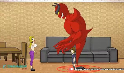 My favorite nanny taking care of a devil's monster cock