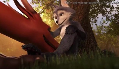 Vicious dragon finding a soft spot underneath a furry tail