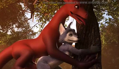 Vicious dragon finding a soft spot underneath a furry tail