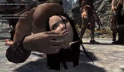 Hentai slave girl and an army of shafts ready for BDSM games