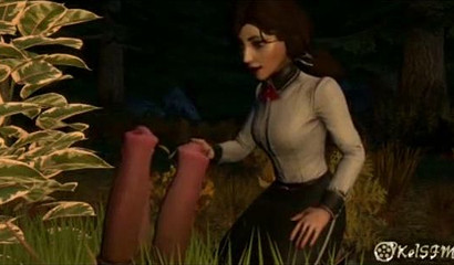 Elizabeth Comstock and three horse cocks - as if one wasn't enough