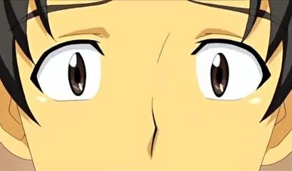 Busty Hentai stepsister kneels down and blows me off