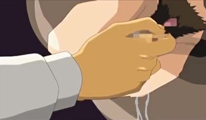 Busty Hentai stepsister kneels down and blows me off