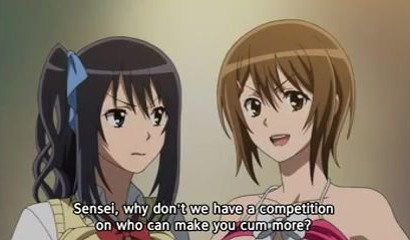 Hentai schoolgirls fucking in public