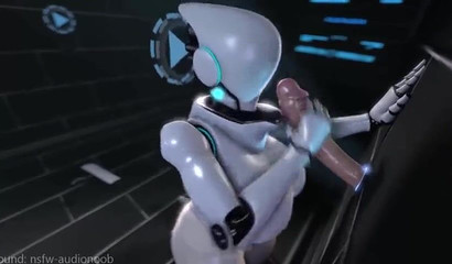 3d female robot sits on my cock