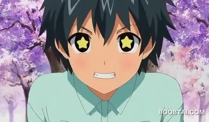 Shy Hentai teenage girl engages in an outdoor oral sex action