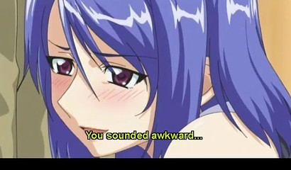 Hentai ginger wanks a dick with her big boobs & makes him cum