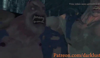 3d babe gangbanged by monsters