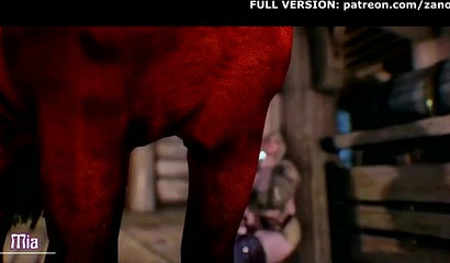 Curvy 3d slut dominated by horse