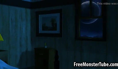 Ugly alien fucks hot blonde's mouth