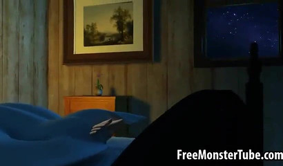 Ugly alien fucks hot blonde's mouth