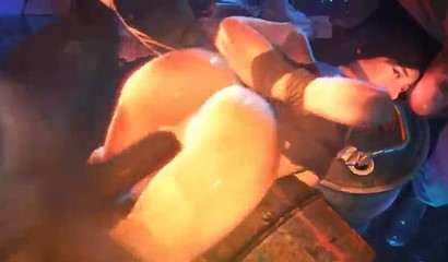 Lara Croft sucks & fucks huge dicks