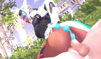 Indian hottie Symmetra analized in 3D 3some