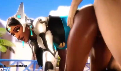 Indian hottie Symmetra analized in 3D 3some