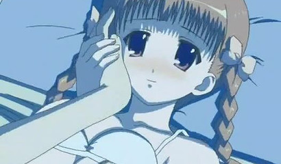 Pigtailed anime teen loses her virginity with her boyfriend