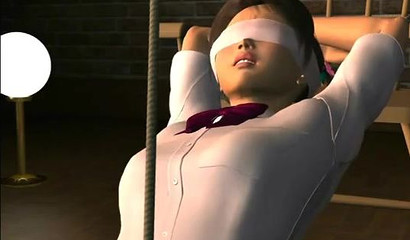 Bound anime babe poses for me in solo