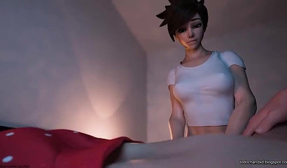 Tracer from Overwatch humps a huge dick