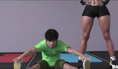 Anime muscular mom seduce & fuck cute boy