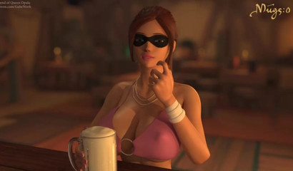 Naked 3d bimbo gets boned by horse