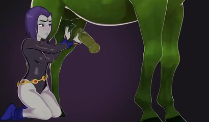 Anime sluts milking horse's huge dick