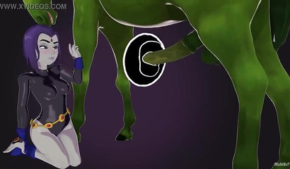 Anime sluts milking horse's huge dick