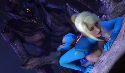 Samus Aranends gets double fucked in anime 3some