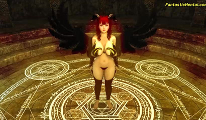 Devilish slut with big tits bangs a boy in 3d action