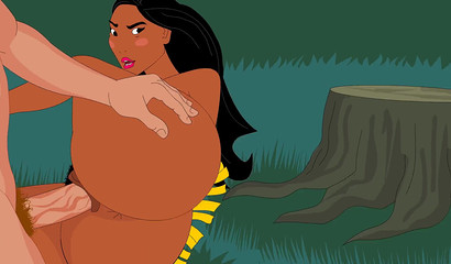 Sexy Pocahontas lets me fuck her booty outside