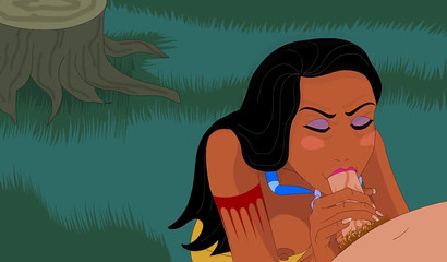 Sexy Pocahontas lets me fuck her booty outside