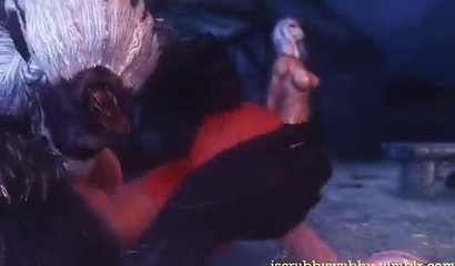 Bound 3d babe gets ass fucked by monster