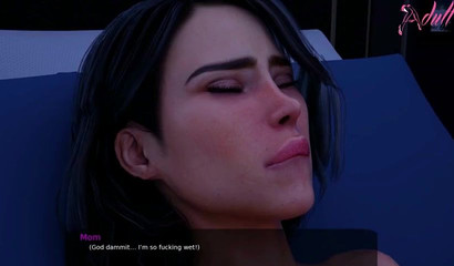 3D hottie sucks my curved dick in a 69