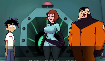 Anime beauty Danny Phantom washes her big juggs in the bathtub