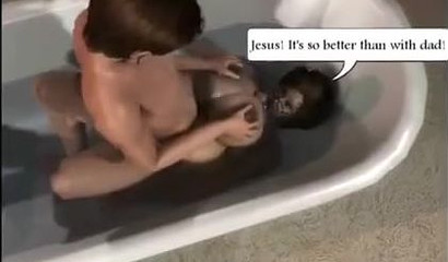 Mom screws her stepson in the bathtub in 3D action