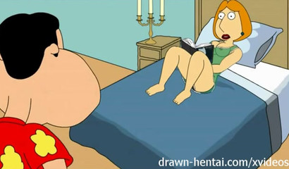 Anime wife Lois Griffin tied up and fucks her neighbor