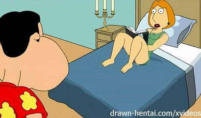 Anime wife Lois Griffin tied up and fucks her neighbor