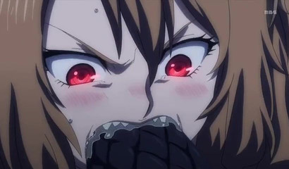 Hentai stunner gets attached and fucked by tentacles