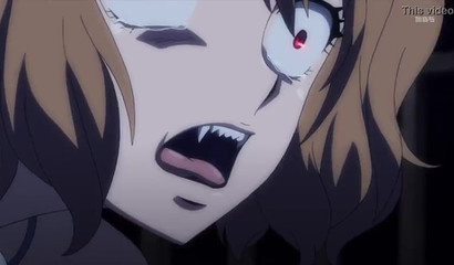 Hentai stunner gets attached and fucked by tentacles