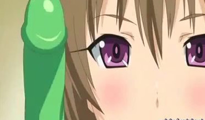 Lesbian anime chicks toy each other's beavers