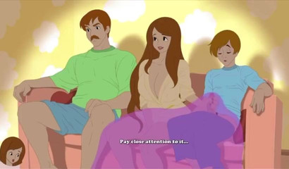 Curvaceous anime mom helps her stepson lose his virginity