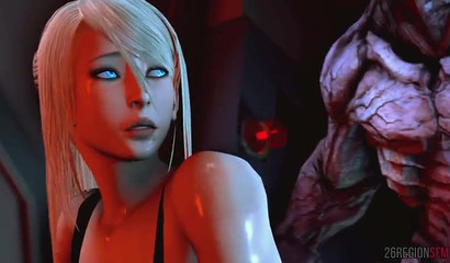 3d bimbo gets her tits fucked by a monster