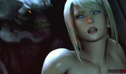 3d bimbo gets her tits fucked by a monster